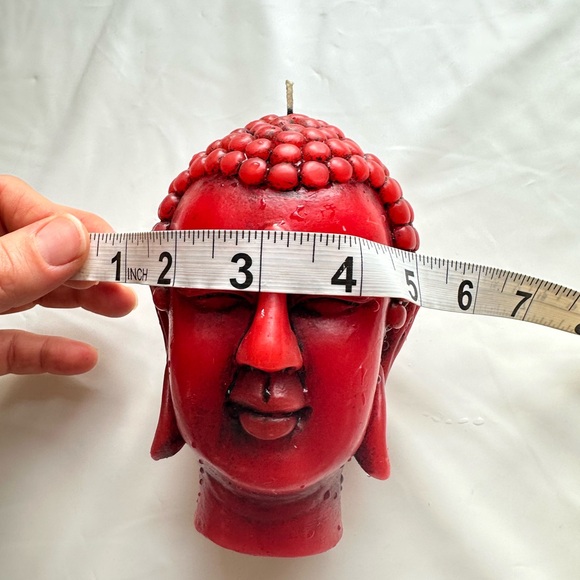 Red Buddha Head Candle - Picture 7 of 8